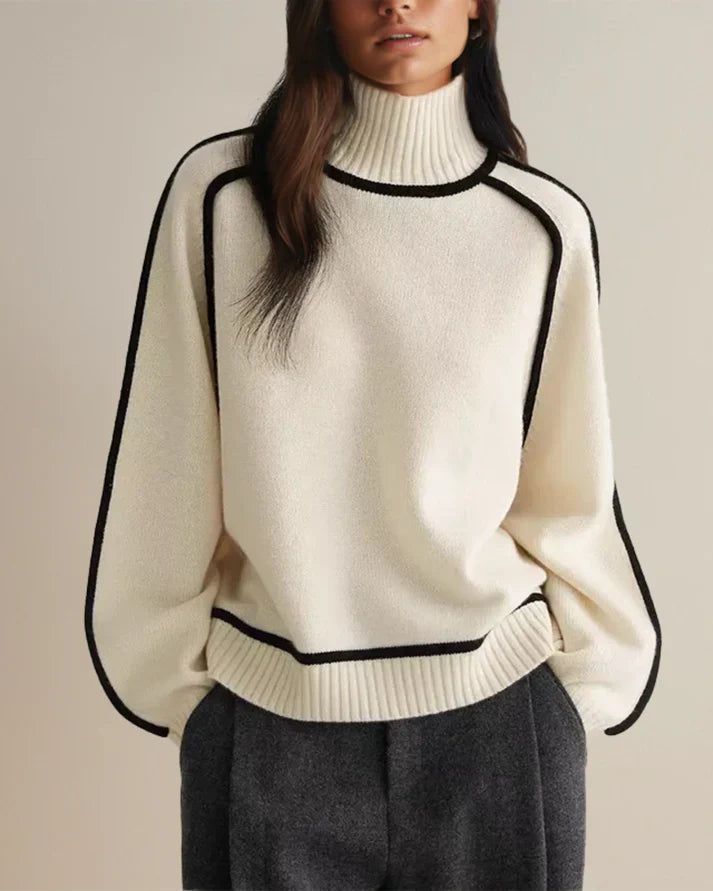 CLAIRE-PULL COL ROULÉ ÉLÉGANT Blanc