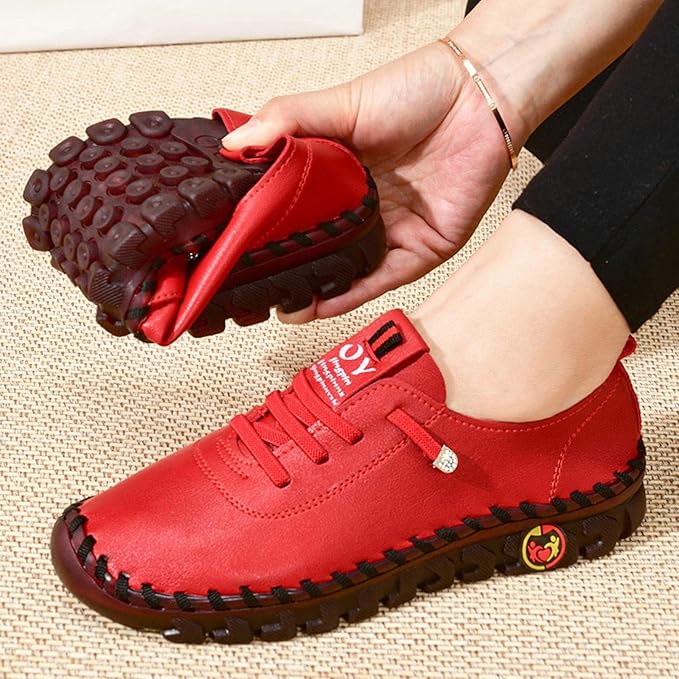 Chaussures Orthopédiques Ultra Souples - En Cuir de Première Qualité Rouge