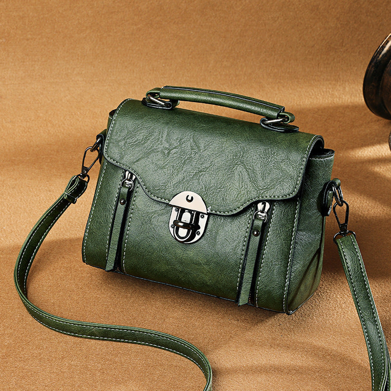 Layar - sac à main carré en cuir Vert