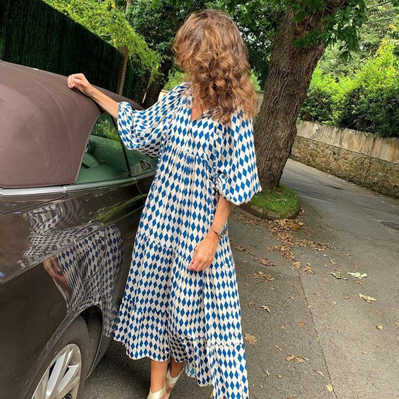 Robe Bohème vivatelle Sorties Vintage Blue