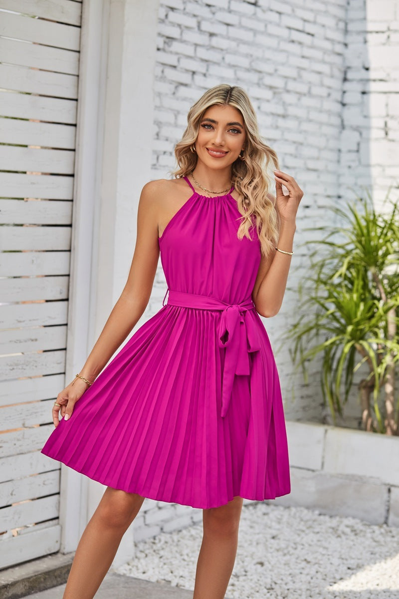 Elsbeth |Robe Bustier Sorties Lumineuses Rose Rouge
