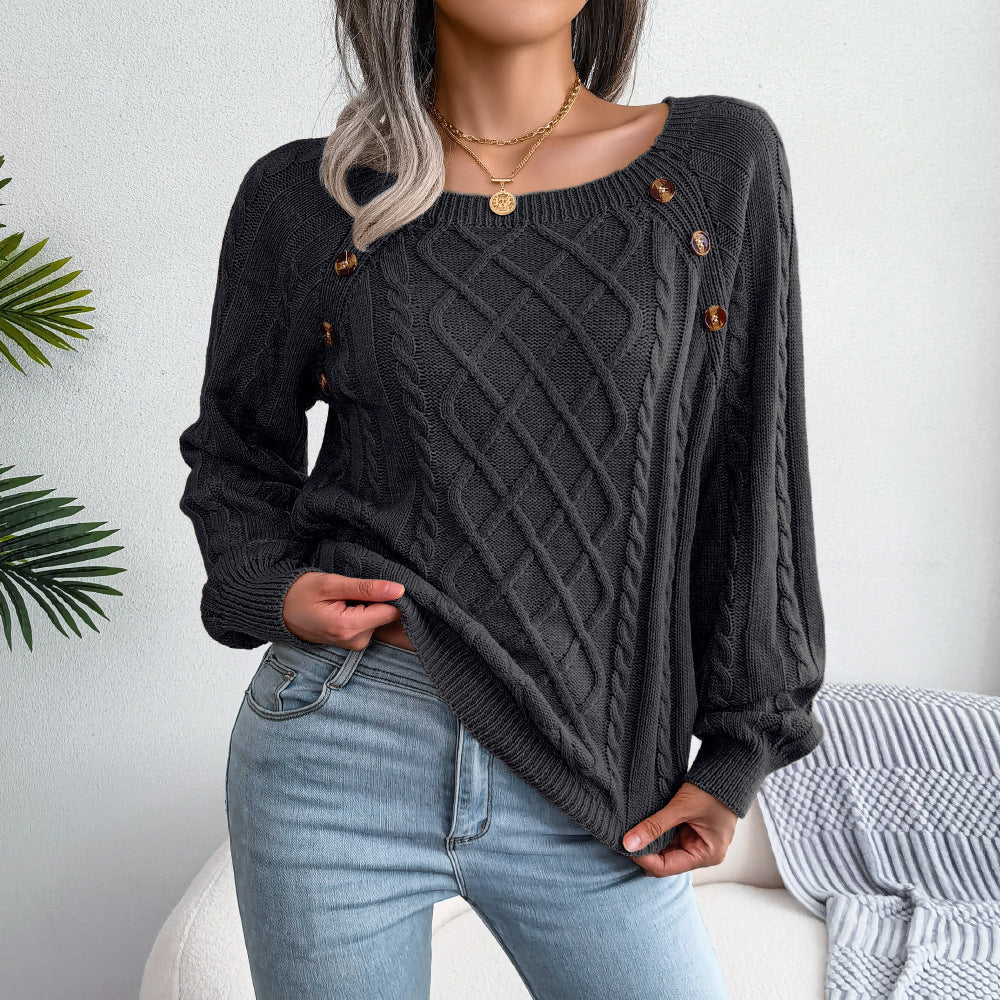 Pull Col Carré Stylishly Sorties Vintages Noir