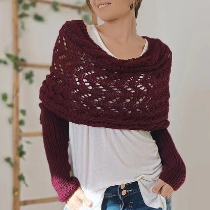 Écharpe Stylishly avec manches Rouge