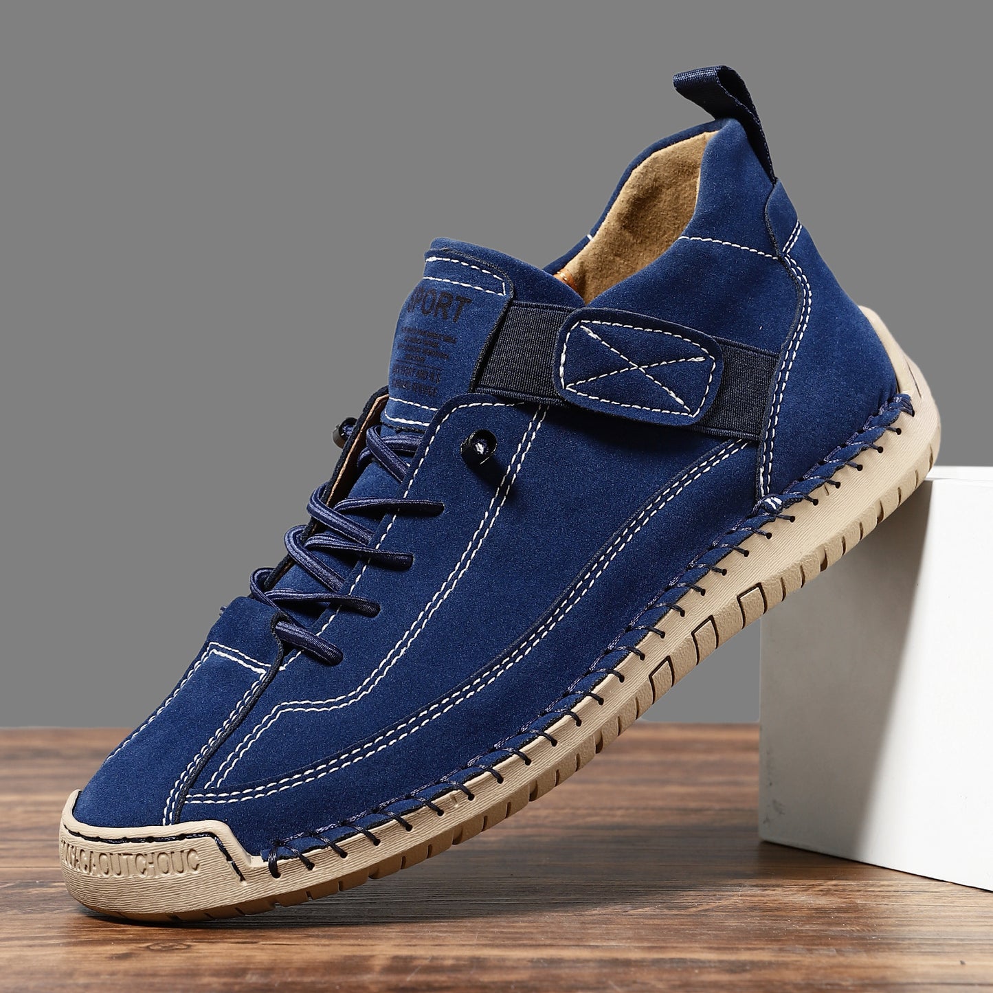 Lina™ | BASKETS CONFORT ORTHOPÉDIQUE BEIGE Bleu foncé