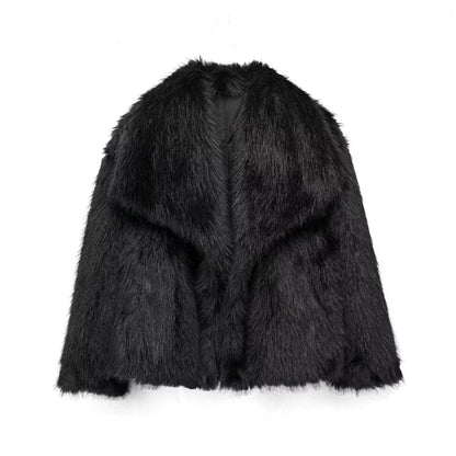 Mia|Veste en fourrure de luxe Noir