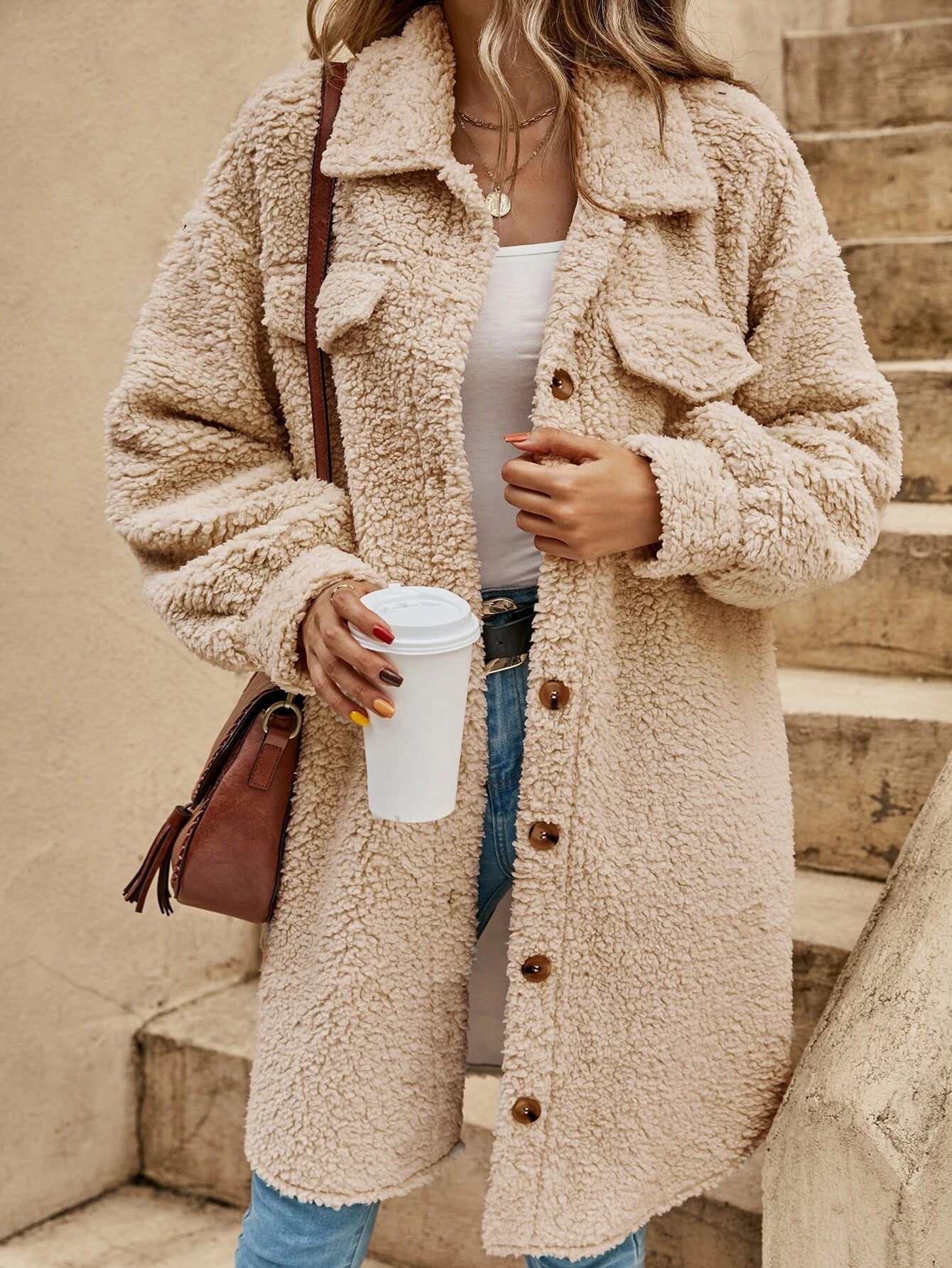 Cardigan vivatelle Décontracté Chic Apricot