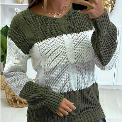 Pull Col V vivatelle Sorties Lunatique Vert