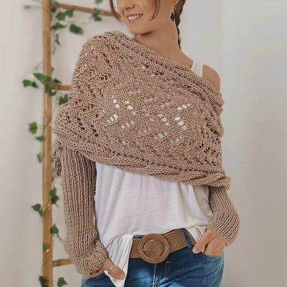 Écharpe Stylishly avec manches Camel