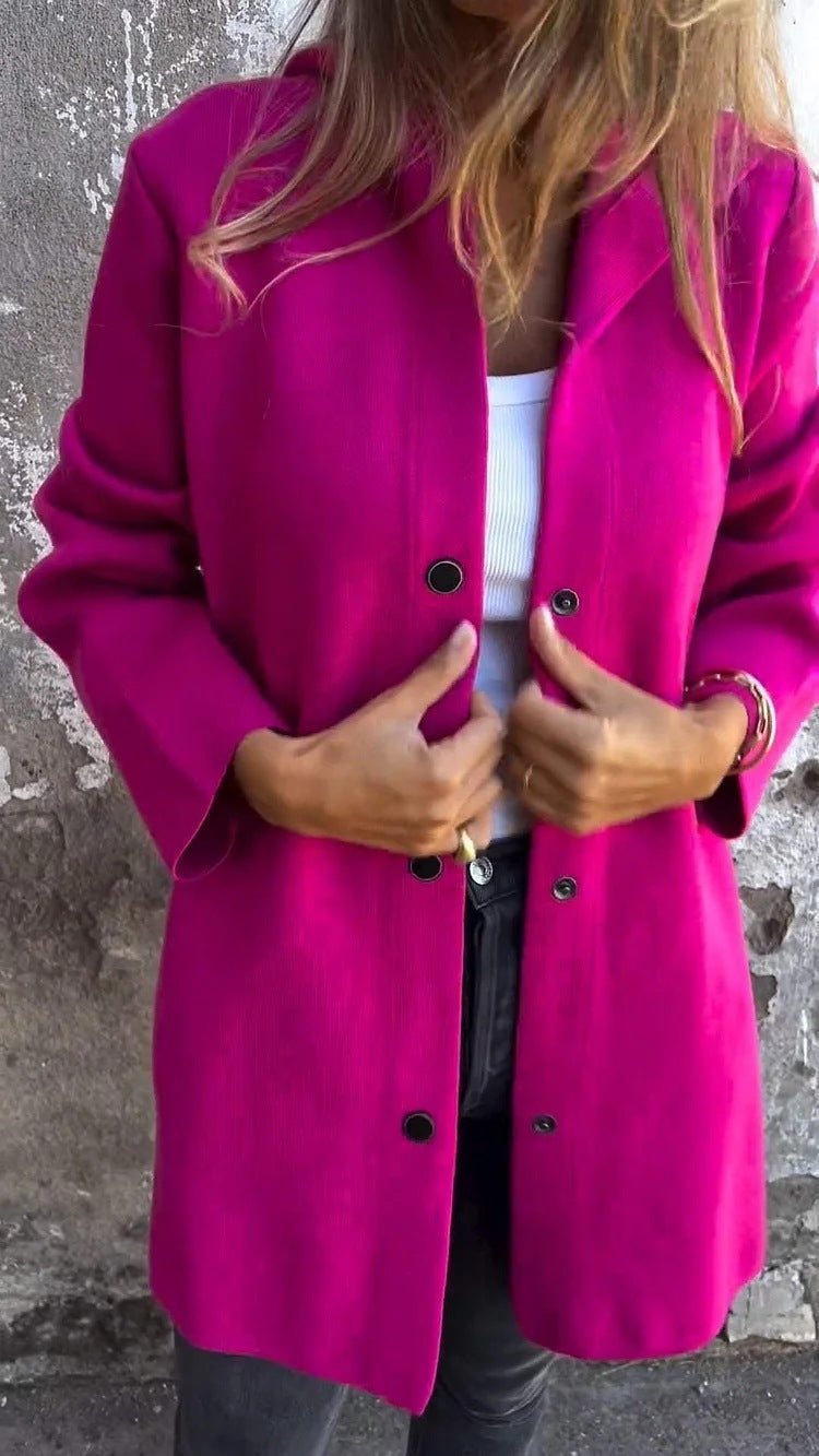 Cardigan vivatelle à Boutons avec Capuche Rose Rouge