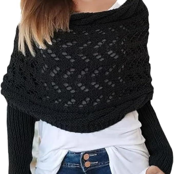 Écharpe Stylishly avec manches Noir