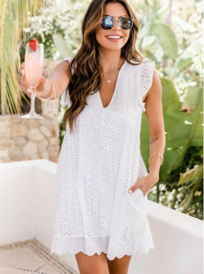Robe d'été en dentelle Blanc