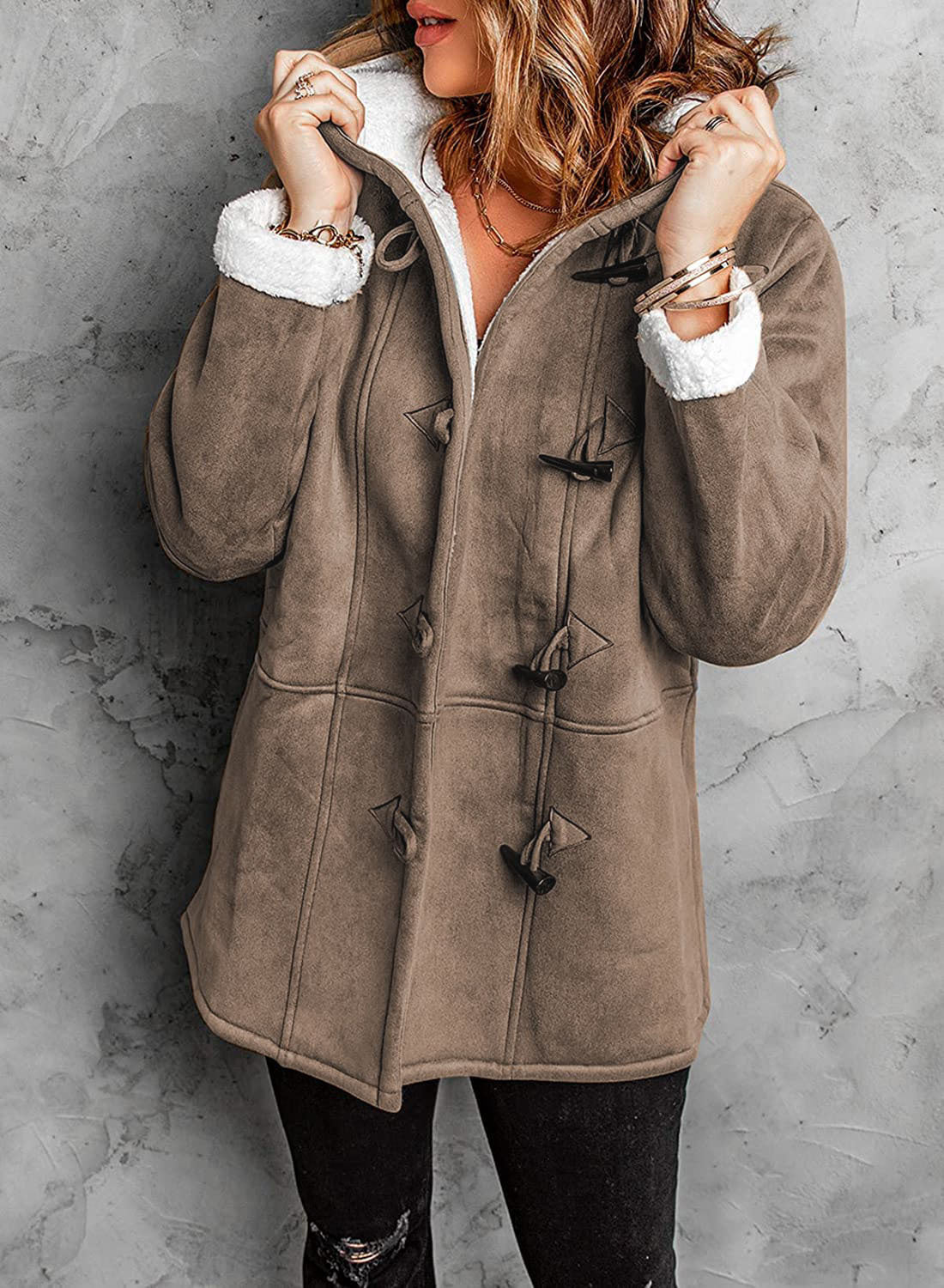 Manteau à Capuche Marron