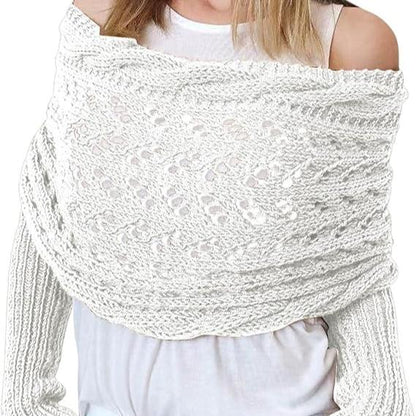 Écharpe Stylishly avec manches Blanc