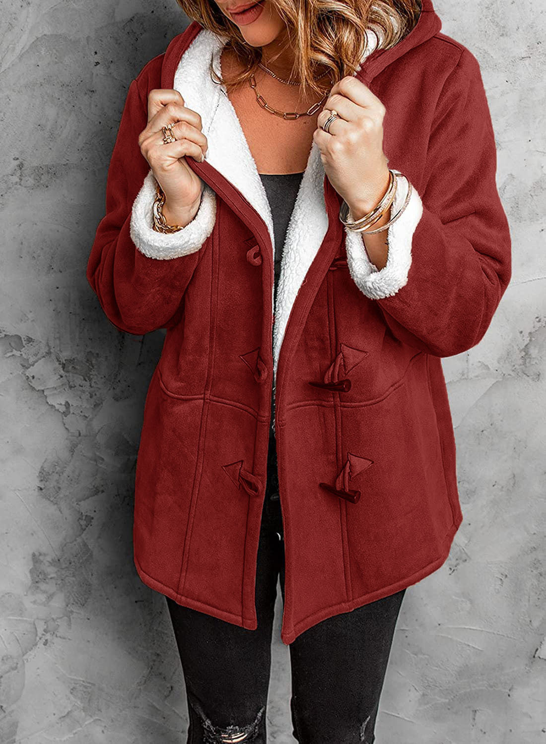 Manteau à Capuche Rouge