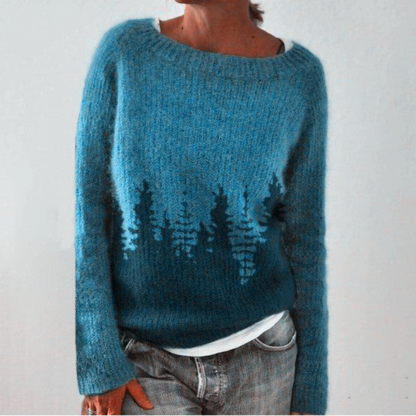 Élise - PULL CASUAL CHIC à COL ROND Bleu