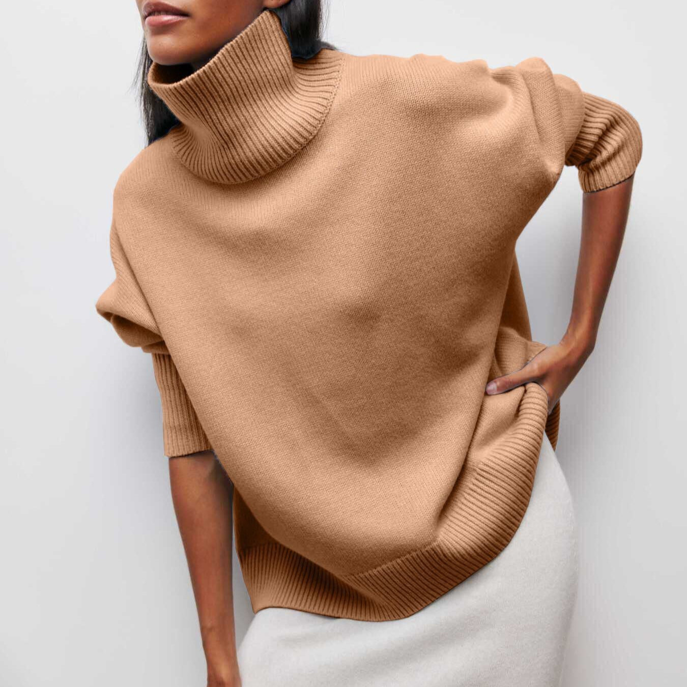 Valor|Pull à col roulé Beige