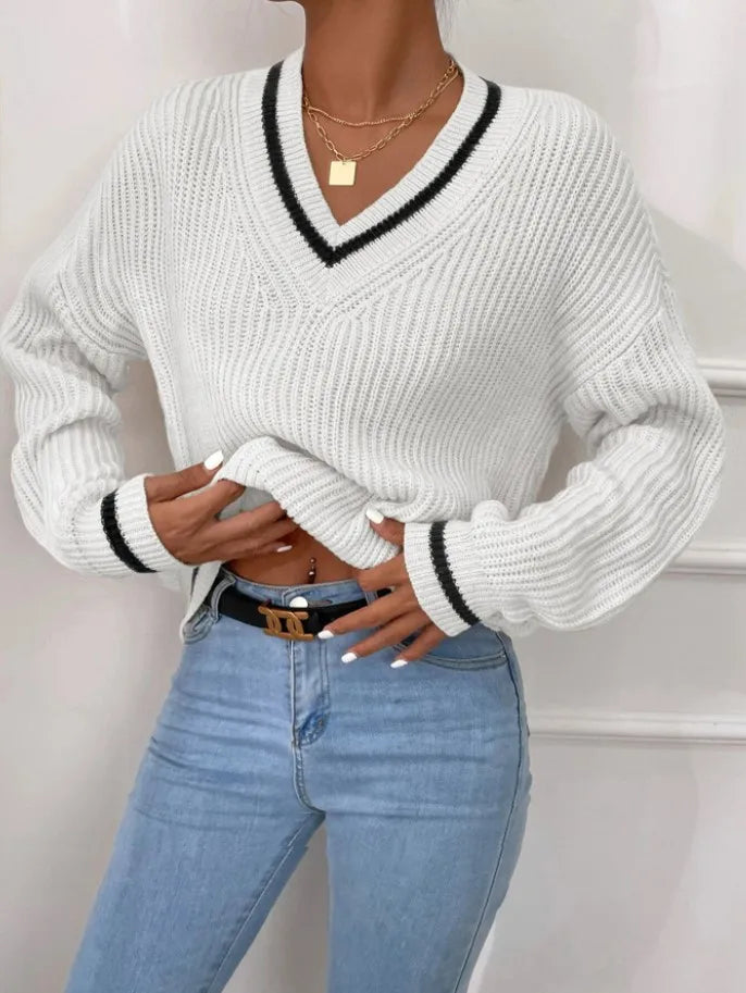 Pull Rayé Alice - Doux et Confortable blanc