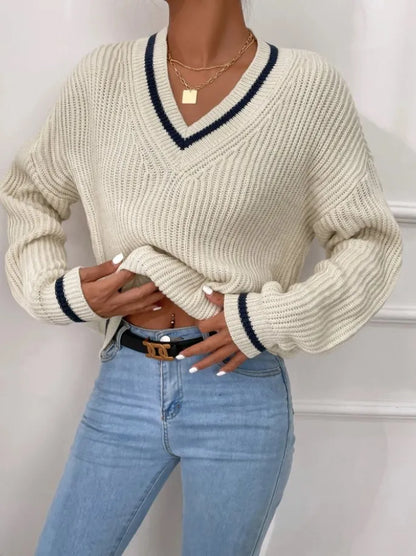 Pull Rayé Alice - Doux et Confortable Abricot