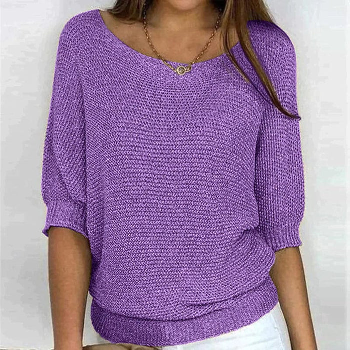 Carola｜Pull en maille Violet