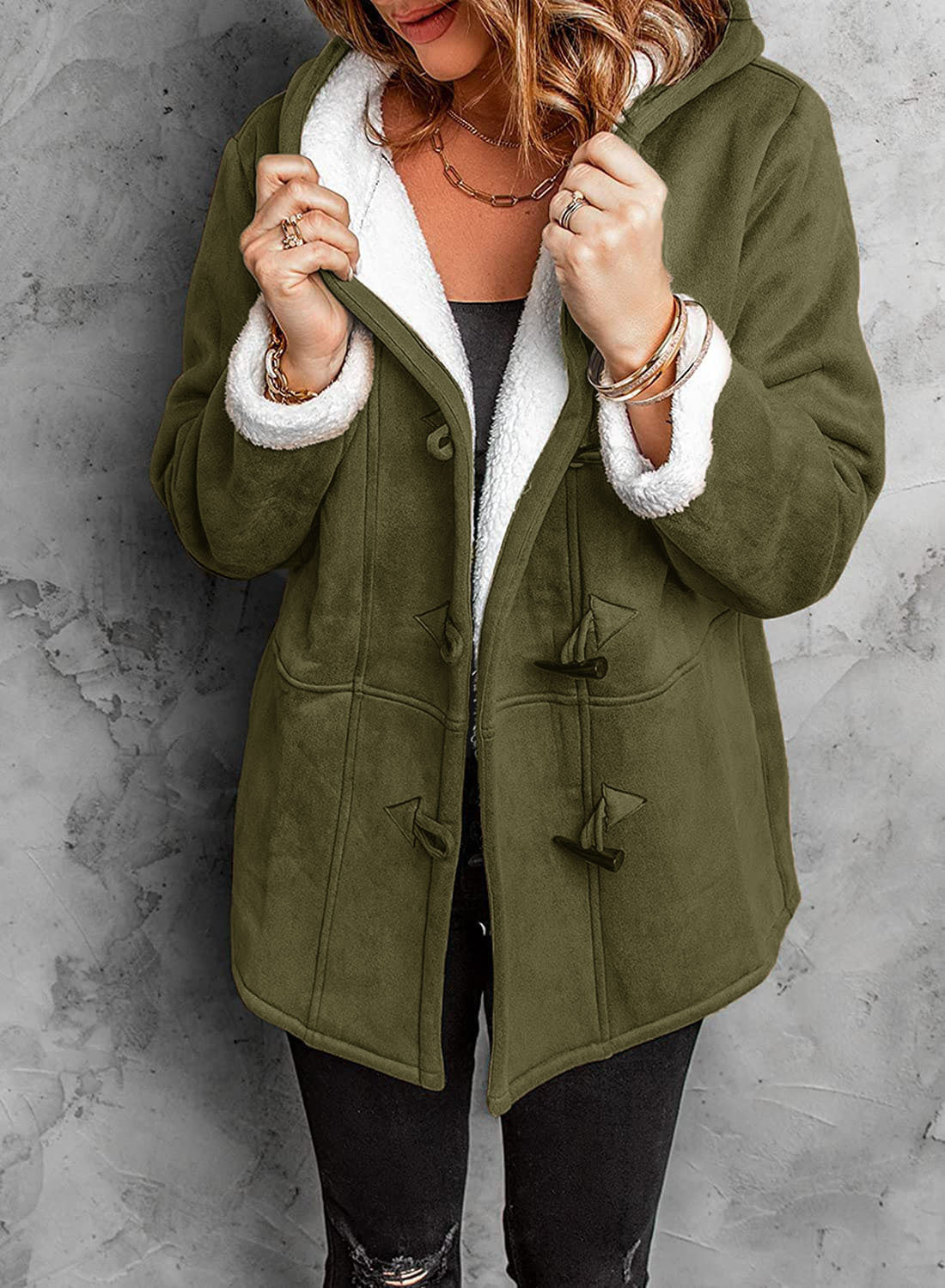 Manteau à Capuche Vert