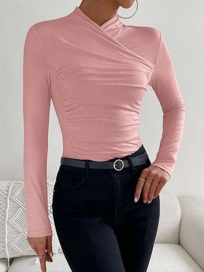 Pull Col Croisé vivatelle Sorties Élancées Rose