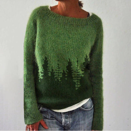 Élise - PULL CASUAL CHIC à COL ROND Vert