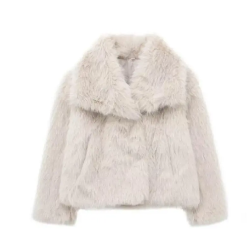 Mia|Veste en fourrure de luxe Beige
