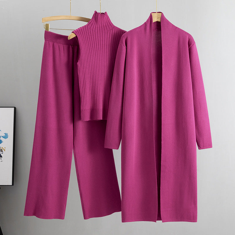 Ensemble vivatelle Tricot 3 Pièces Femme Rose Rouge Taille unique