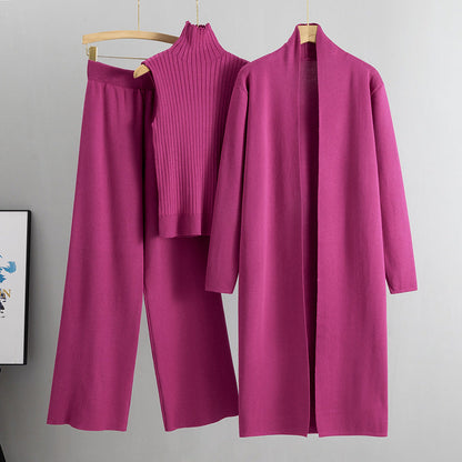 Ensemble vivatelle Tricot 3 Pièces Femme Rose Rouge Taille unique