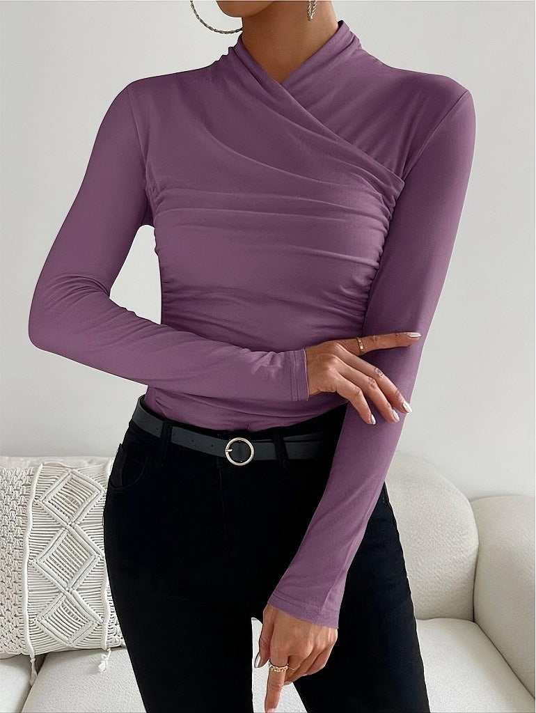 Pull Col Croisé vivatelle Sorties Élancées Mauve
