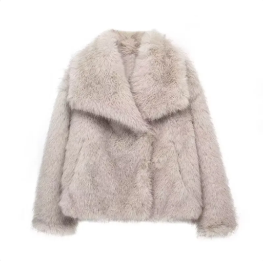 Mia|Veste en fourrure de luxe Blanc crème