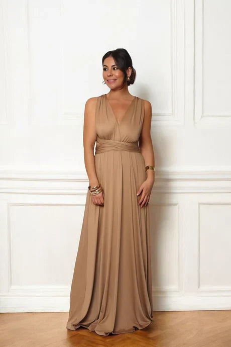 SERENA | Robe Élégante & Chic - MULTIPOSITION Sable
