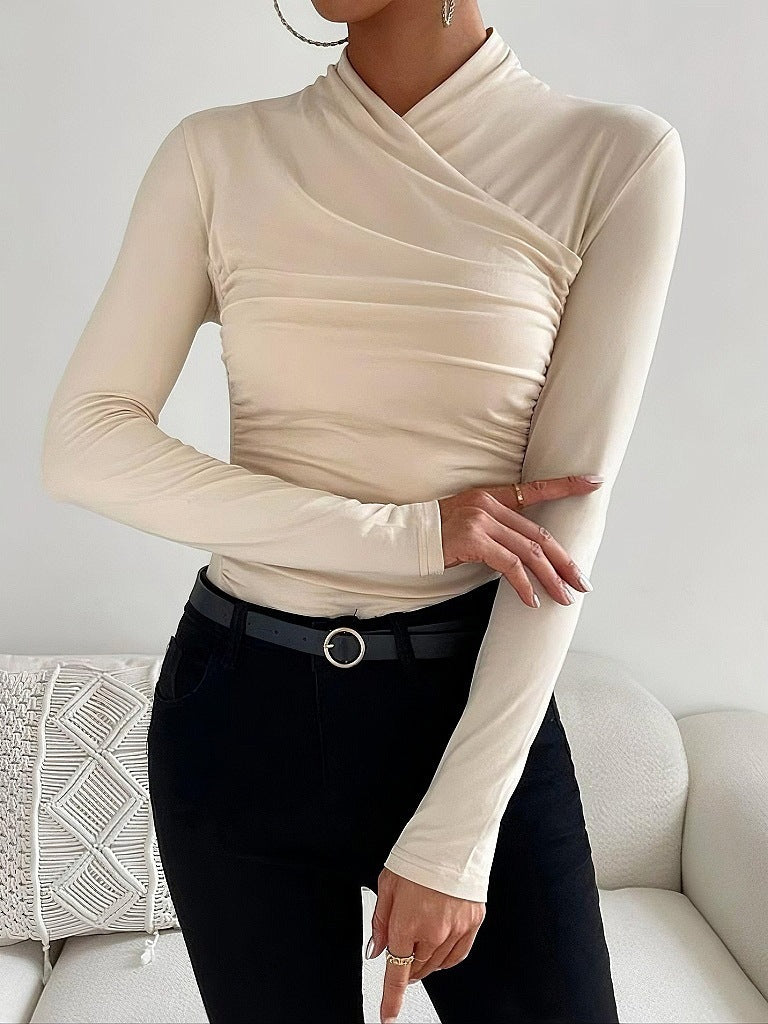 Pull Col Croisé vivatelle Sorties Élancées Jaune Clair