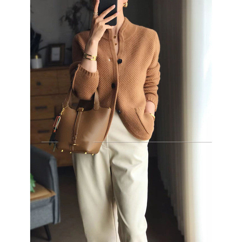 ÉLIANE-VESTE ÉLÉGANTE ET DOUILLETTE Marron