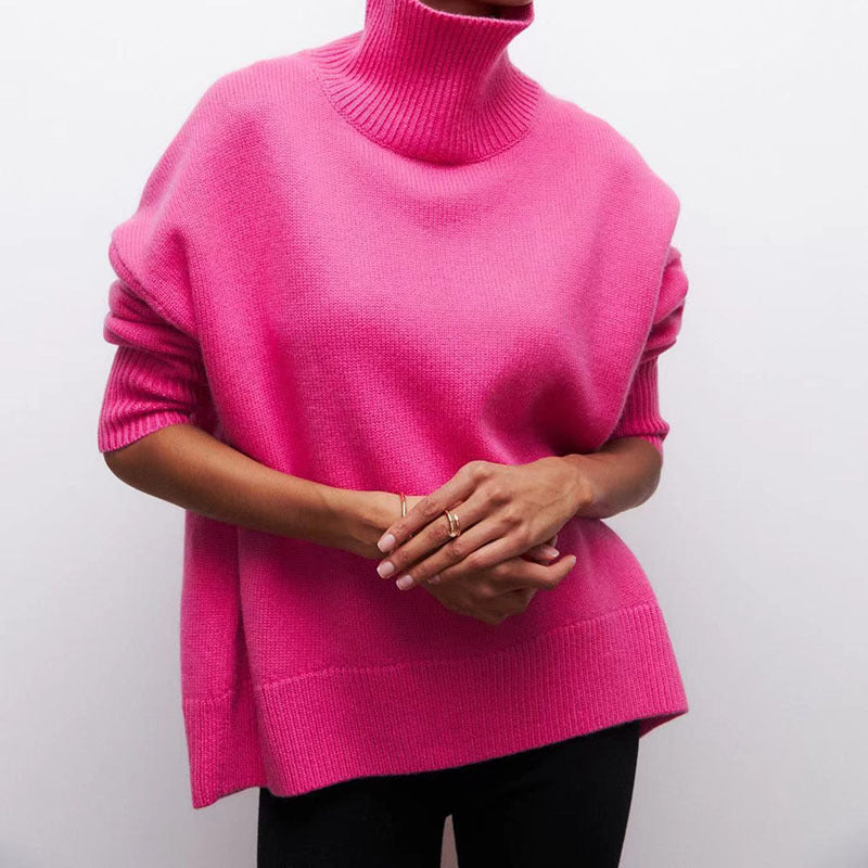 Valor|Pull à col roulé Rose Rouge