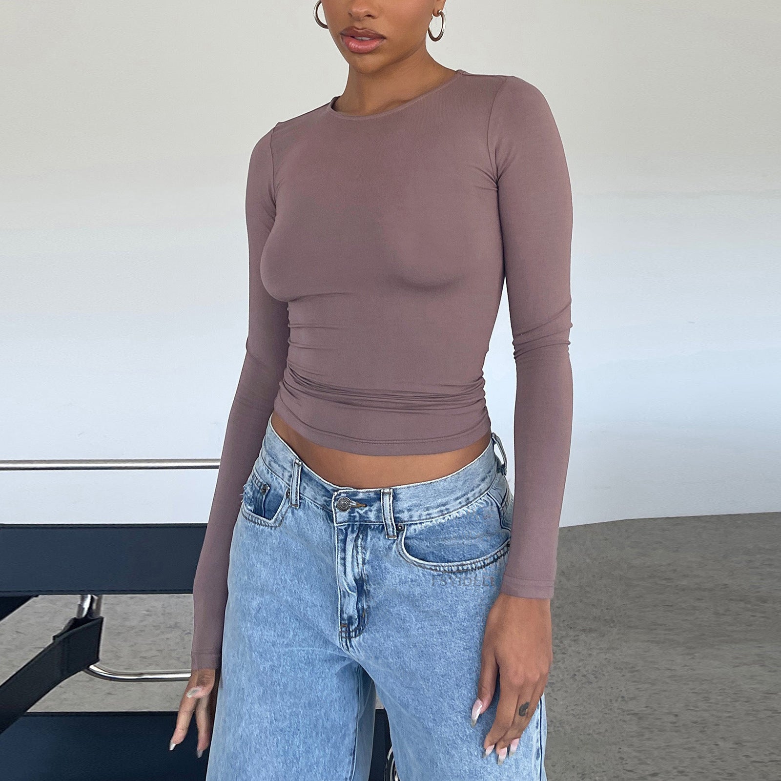 Pull Slim vivatelle Sorties Modernes Poudre De Cuir