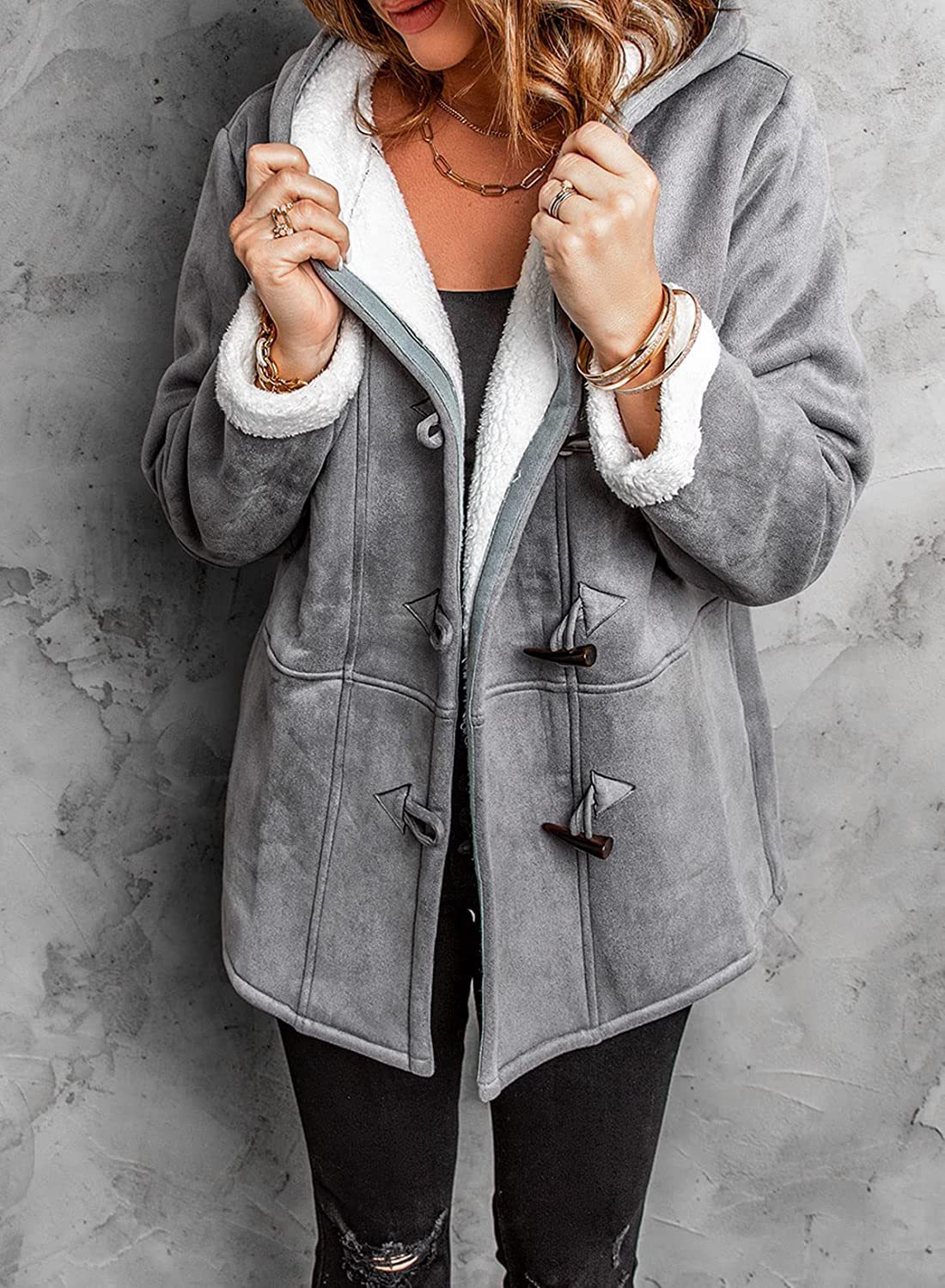 Manteau à Capuche Gris