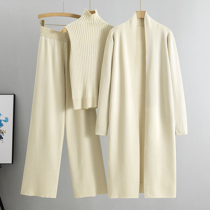 Ensemble vivatelle Tricot 3 Pièces Femme blanc cassé Taille unique
