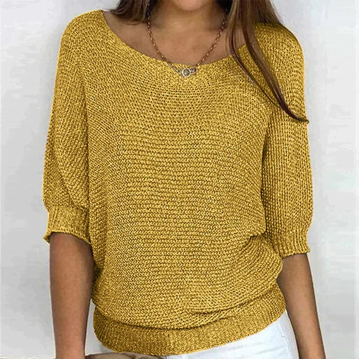 Carola｜Pull en maille Jaune