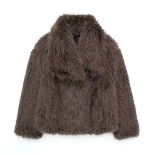 Mia|Veste en fourrure de luxe Marron