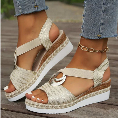 Luna™ | Sandales orthopédiques femme à maintien souple et design chic or
