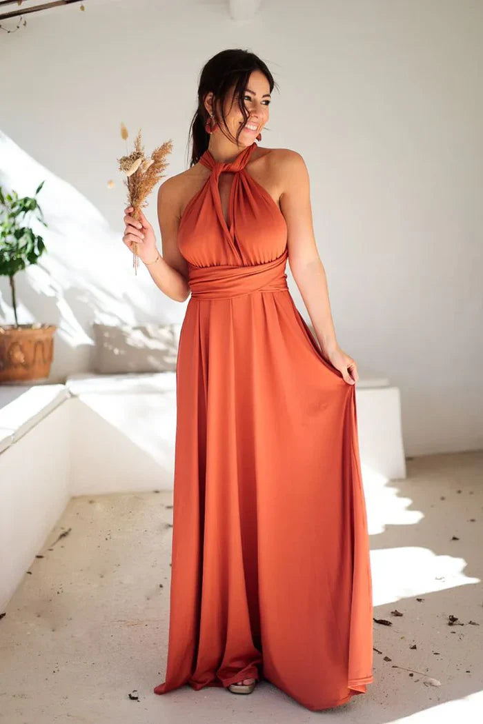 SERENA | Robe Élégante & Chic - MULTIPOSITION Orange