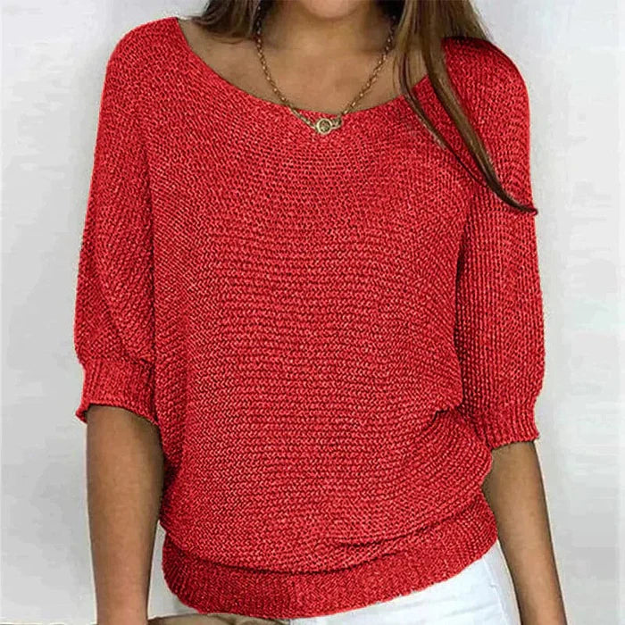 Carola｜Pull en maille Rouge